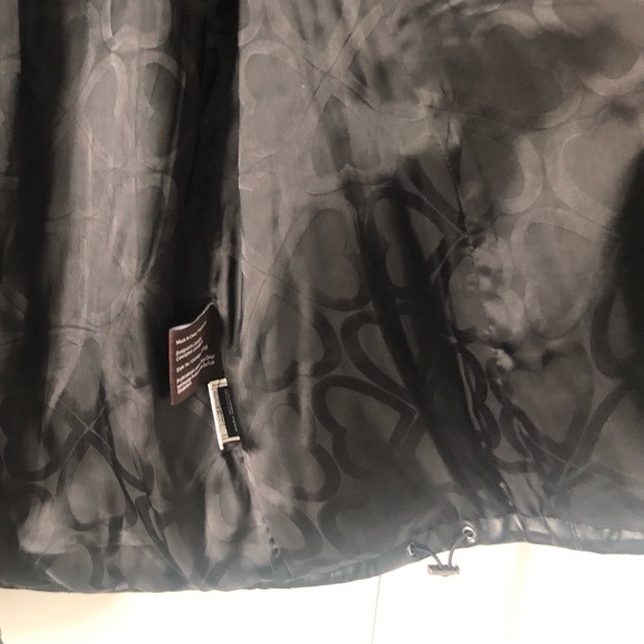 as new Danier womens black genuine leather spring  weight A-Line car coat S M - Picture 3 of 7